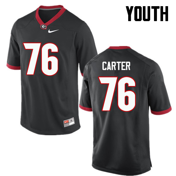 Georgia Bulldogs Youth Michail Carter #76 Black Stitched College UGA Football Jersey 23GN012AR